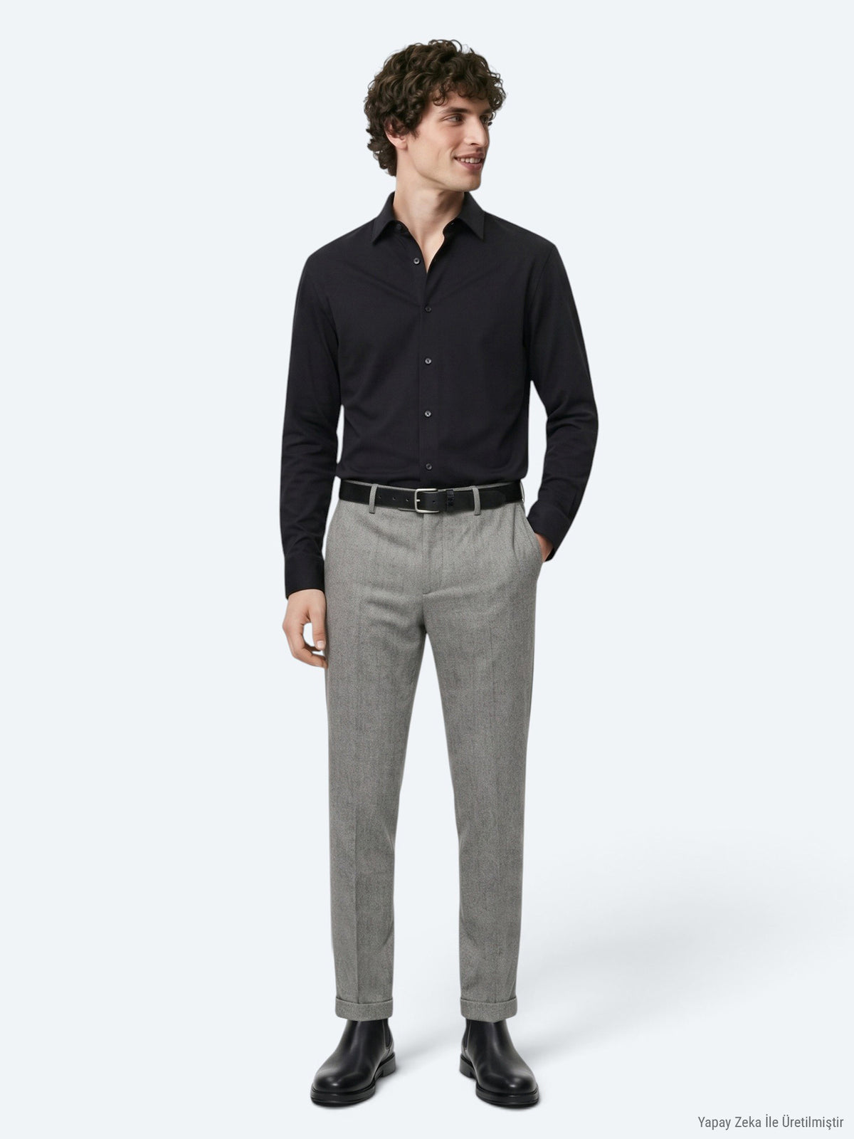 Siyah Düz Regular Fit Uzun Casual %100 Pamuk Gömlek