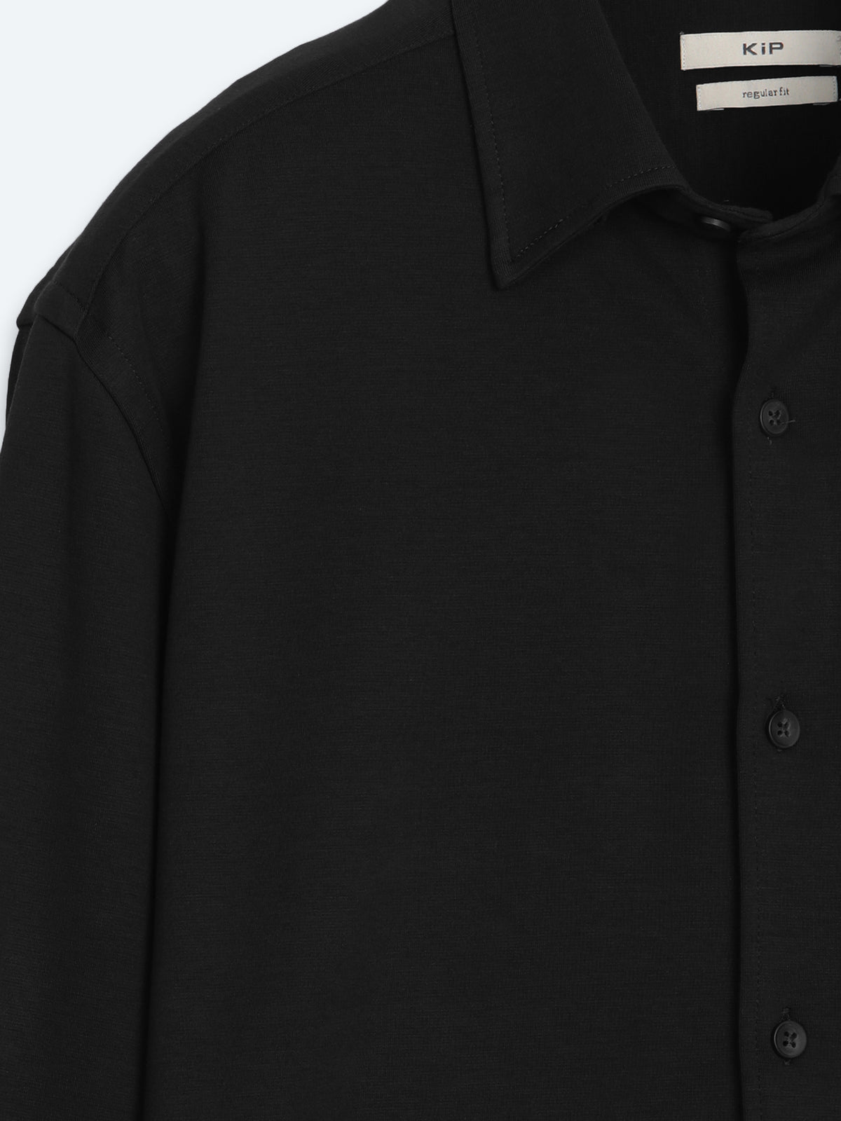 Siyah Düz Regular Fit Uzun Casual %100 Pamuk Gömlek