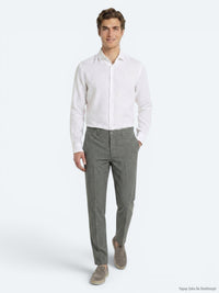 Haki Kumaş Relaxed Fit Casual Keten Karışımlı Pantolon