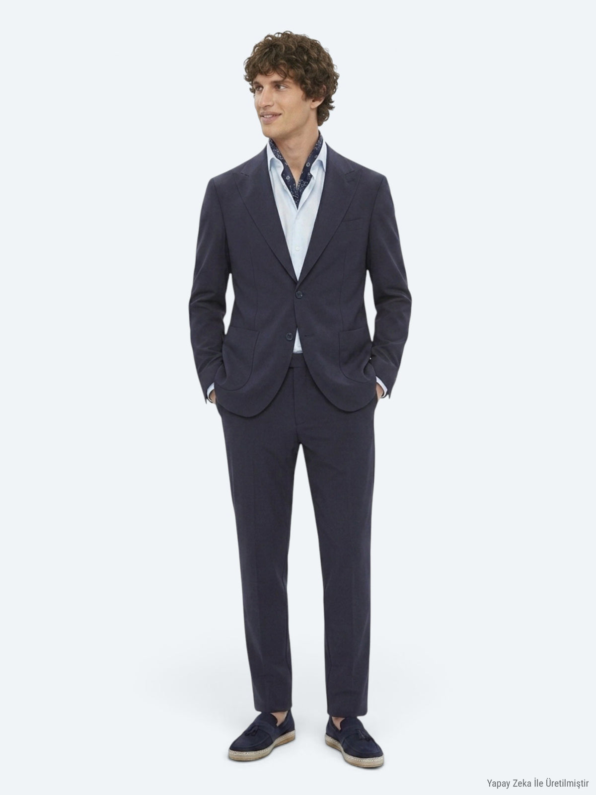 Koyu Gri Düz Modern Fit Örme Takım Elbise