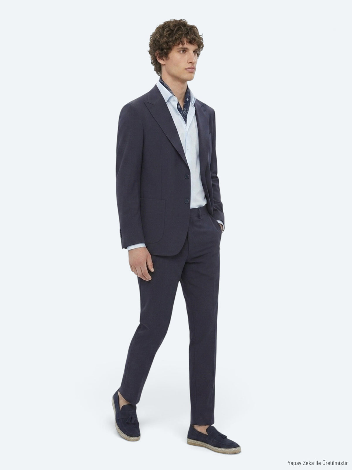 Koyu Gri Düz Modern Fit Örme Takım Elbise