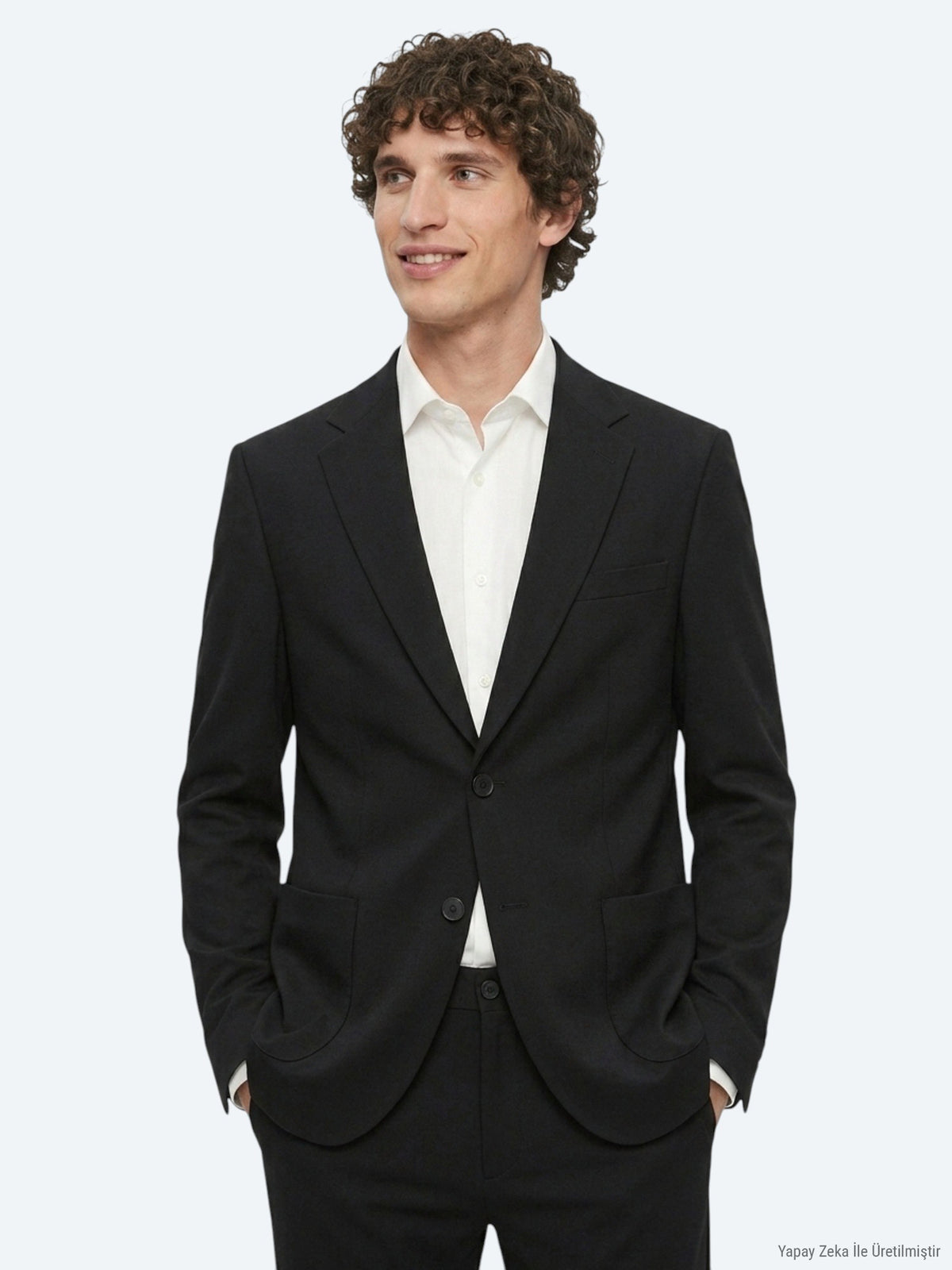 Siyah Çizgili Modern Fit Pamuk Karışımlı Örme Takım Elbise