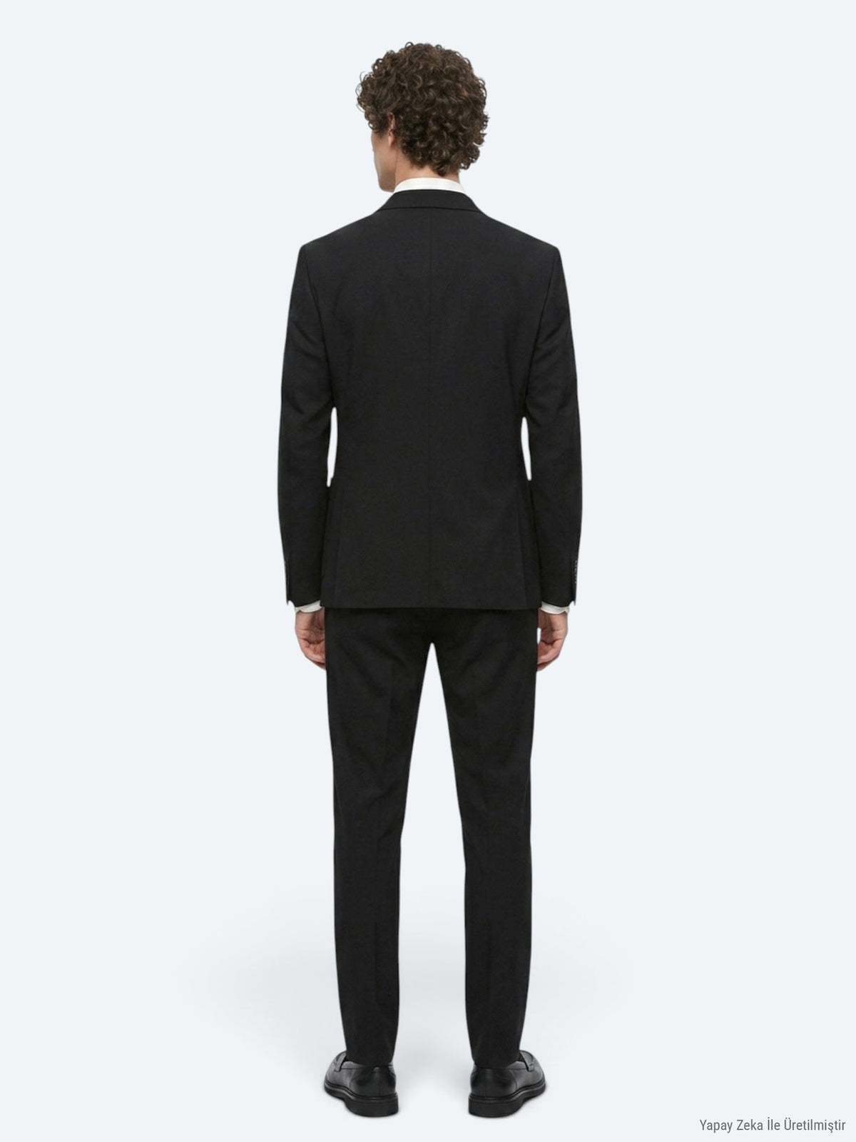 Siyah Çizgili Modern Fit Pamuk Karışımlı Örme Takım Elbise
