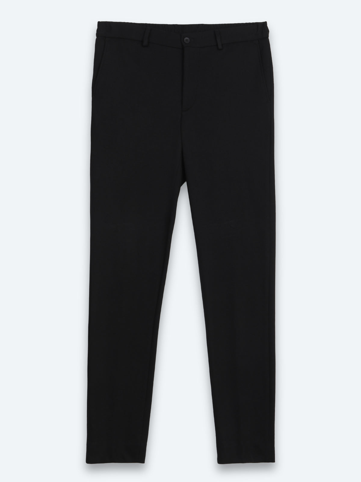 Siyah Çizgili Modern Fit Pamuk Karışımlı Örme Takım Elbise