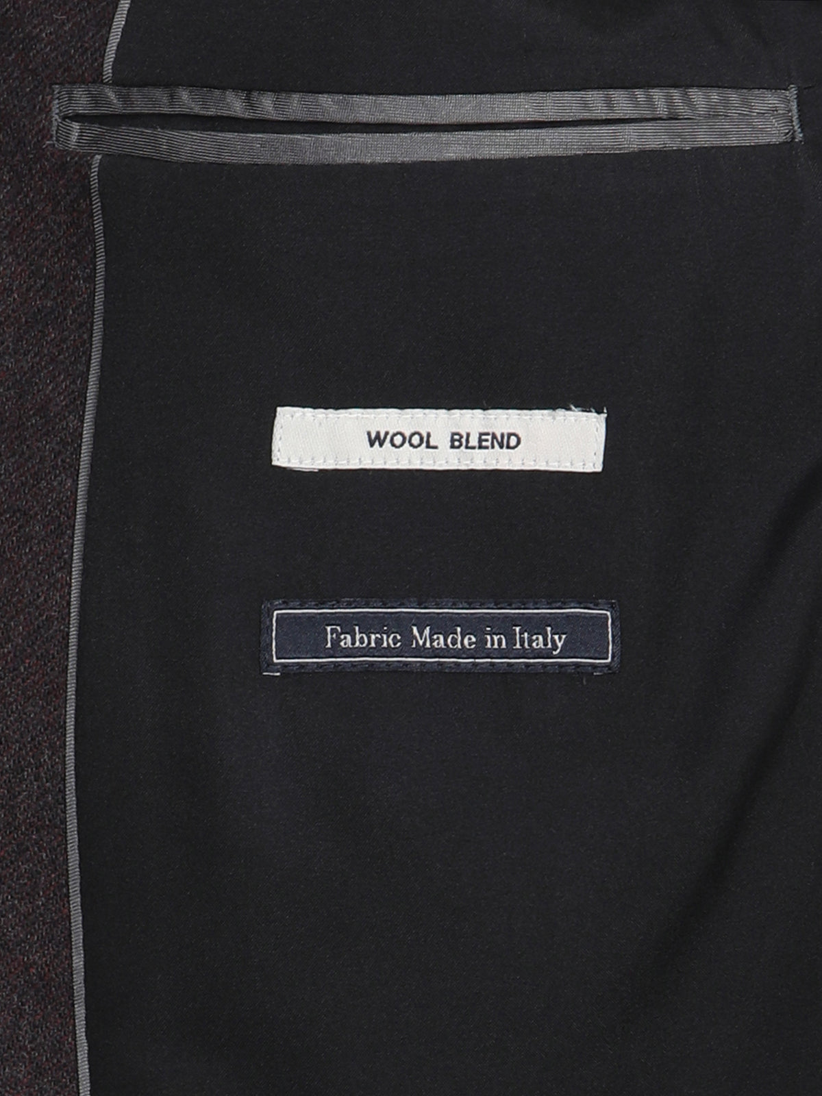 Bordo Regular Fit Yün Karışımlı Örme Ceket