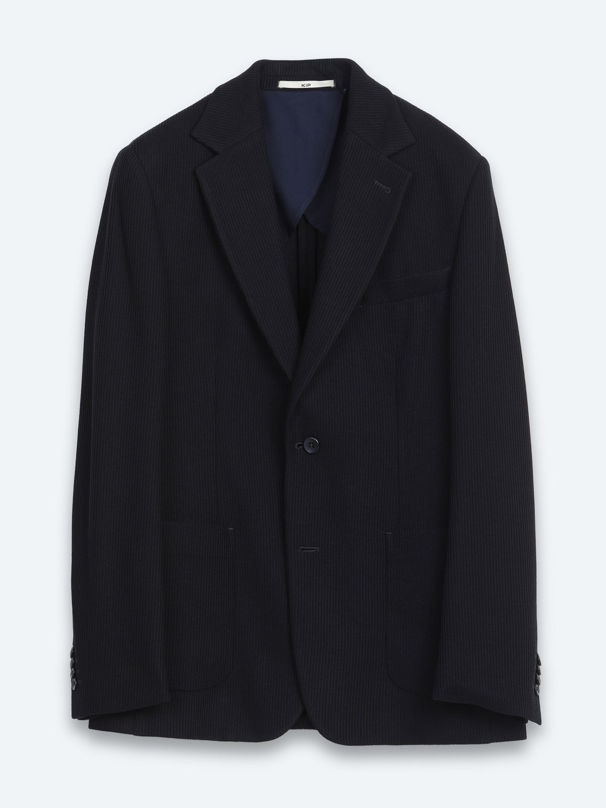 Lacivert Çizgili Modern Fit Örme Ceket