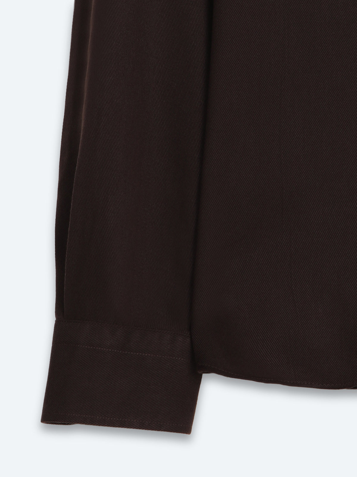 Kahverengi Düz Regular Fit Uzun Dokuma Casual Gömlek