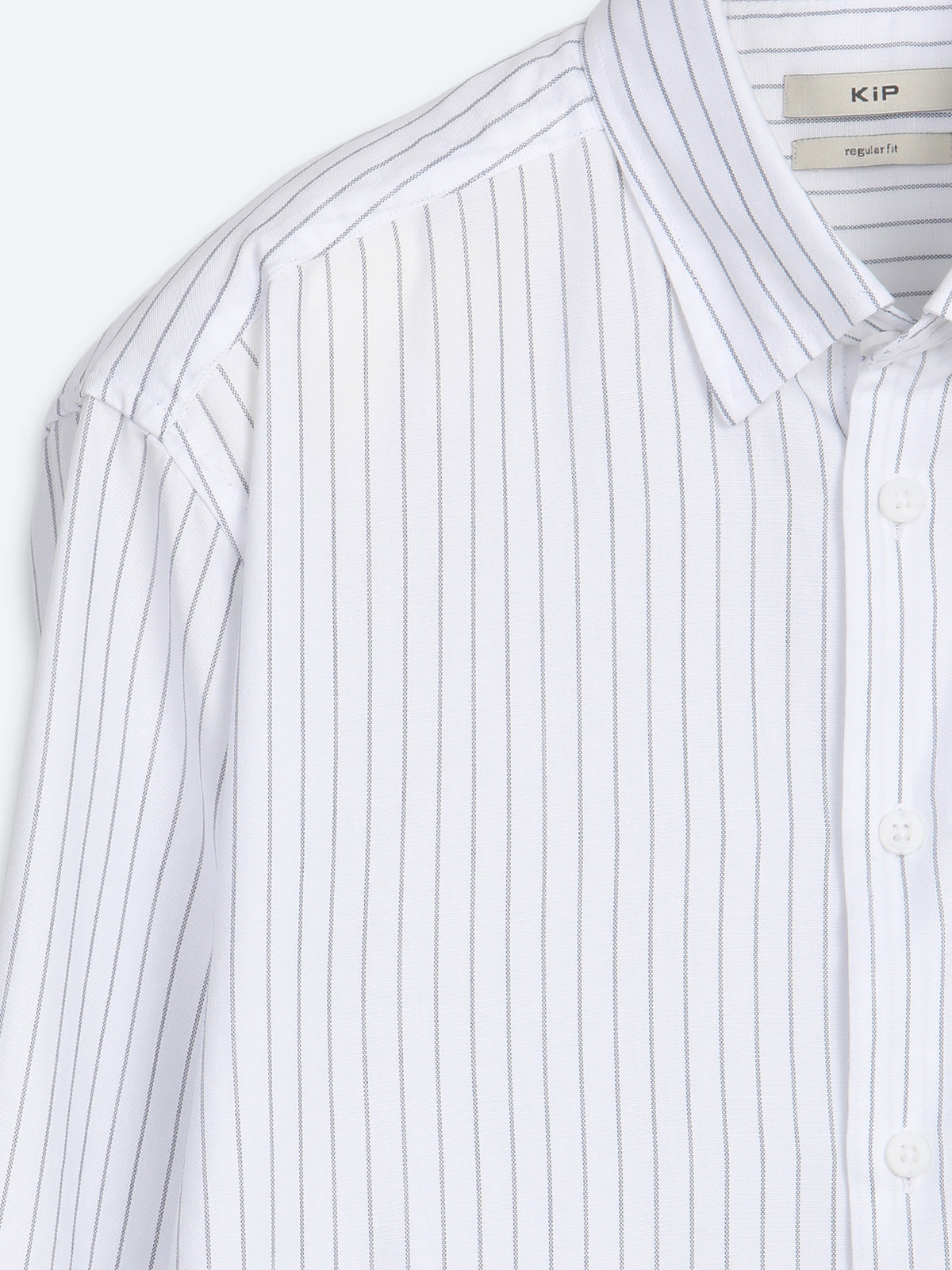 Lacivert Çizgili Regular Fit Uzun Dokuma Casual %100 Pamuk Gömlek