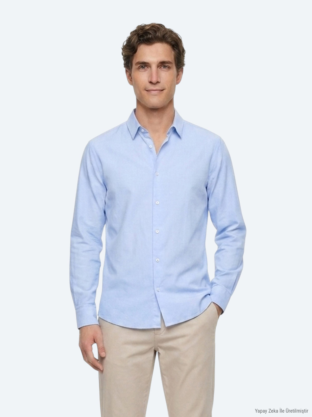 Mavi Çizgili Regular Fit Uzun Dokuma Casual %100 Pamuk Gömlek