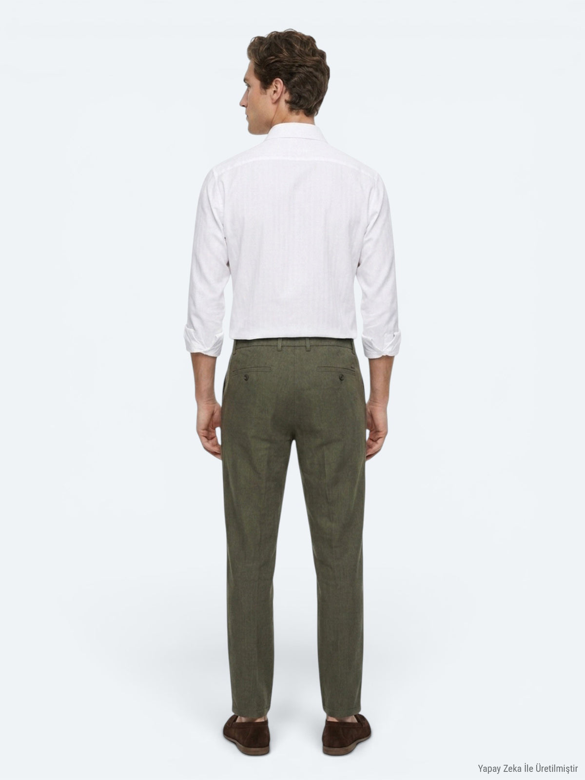 Beyaz Çizgili Regular Fit Uzun Dokuma Casual %100 Pamuk Gömlek
