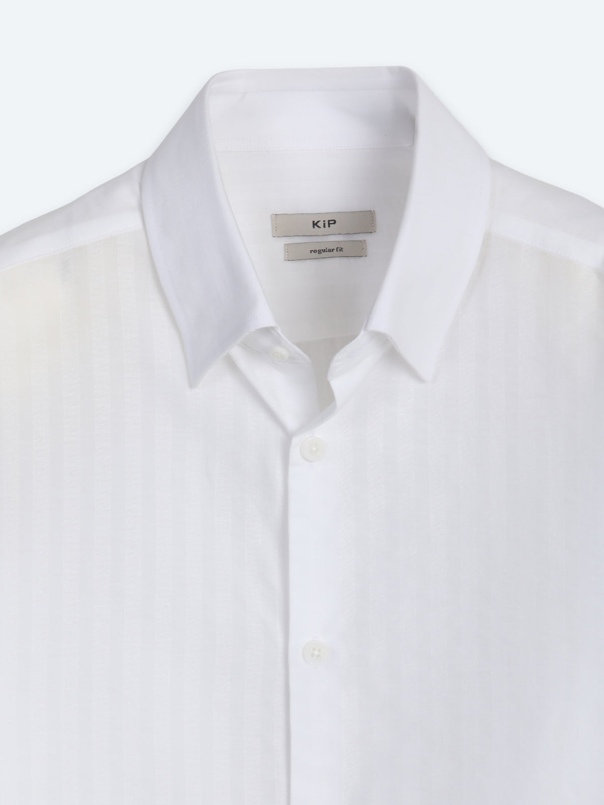 Beyaz Çizgili Regular Fit Uzun Dokuma Casual %100 Pamuk Gömlek