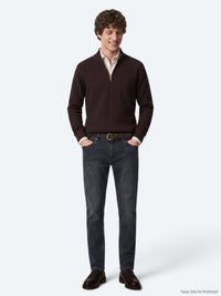 Lacivert Düz Slim Fit Denim Pamuk Karışımlı Pantolon