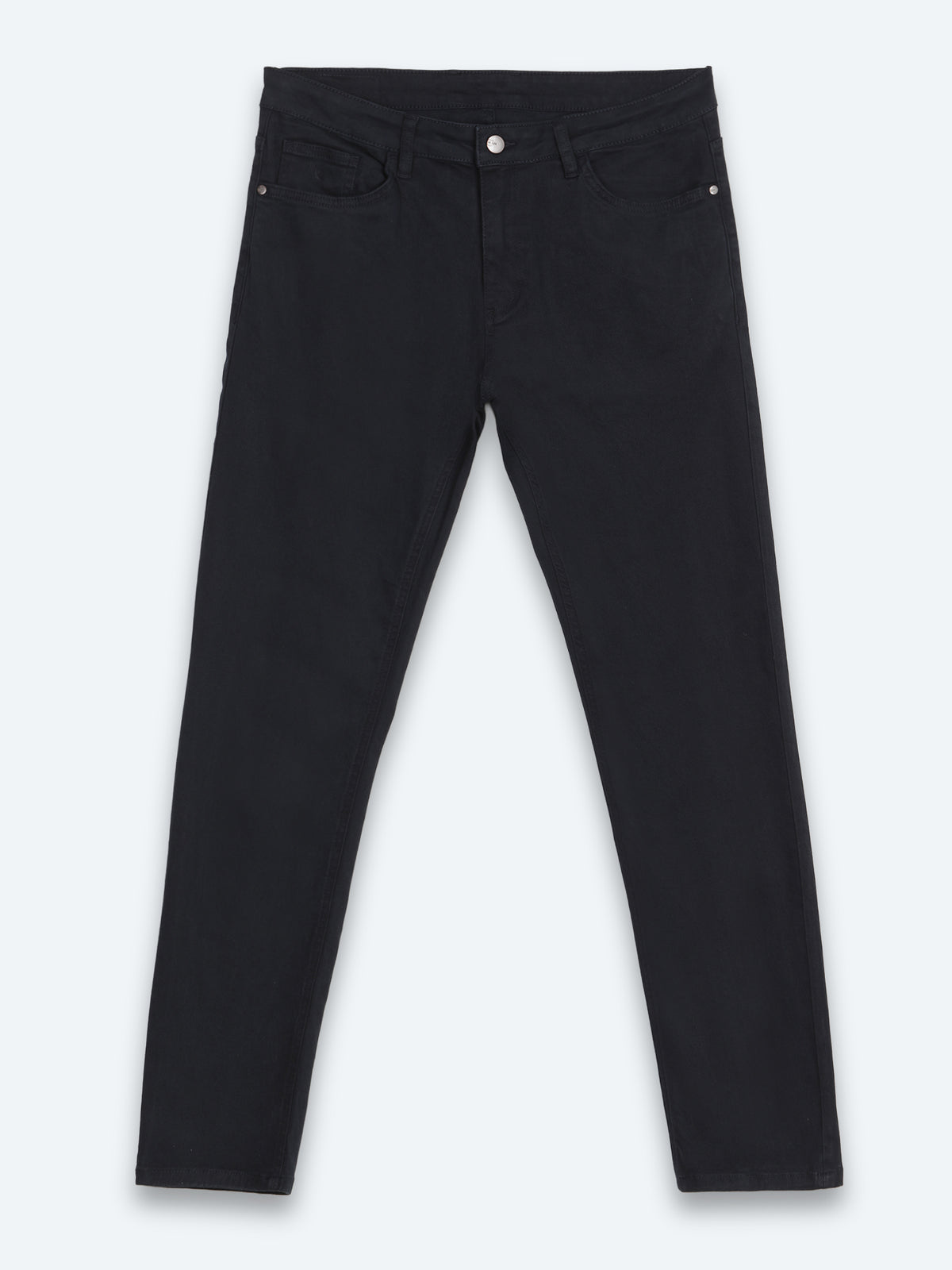 Lacivert Düz Dokuma Slim Fit Spor Pamuk Karışımlı Pantolon