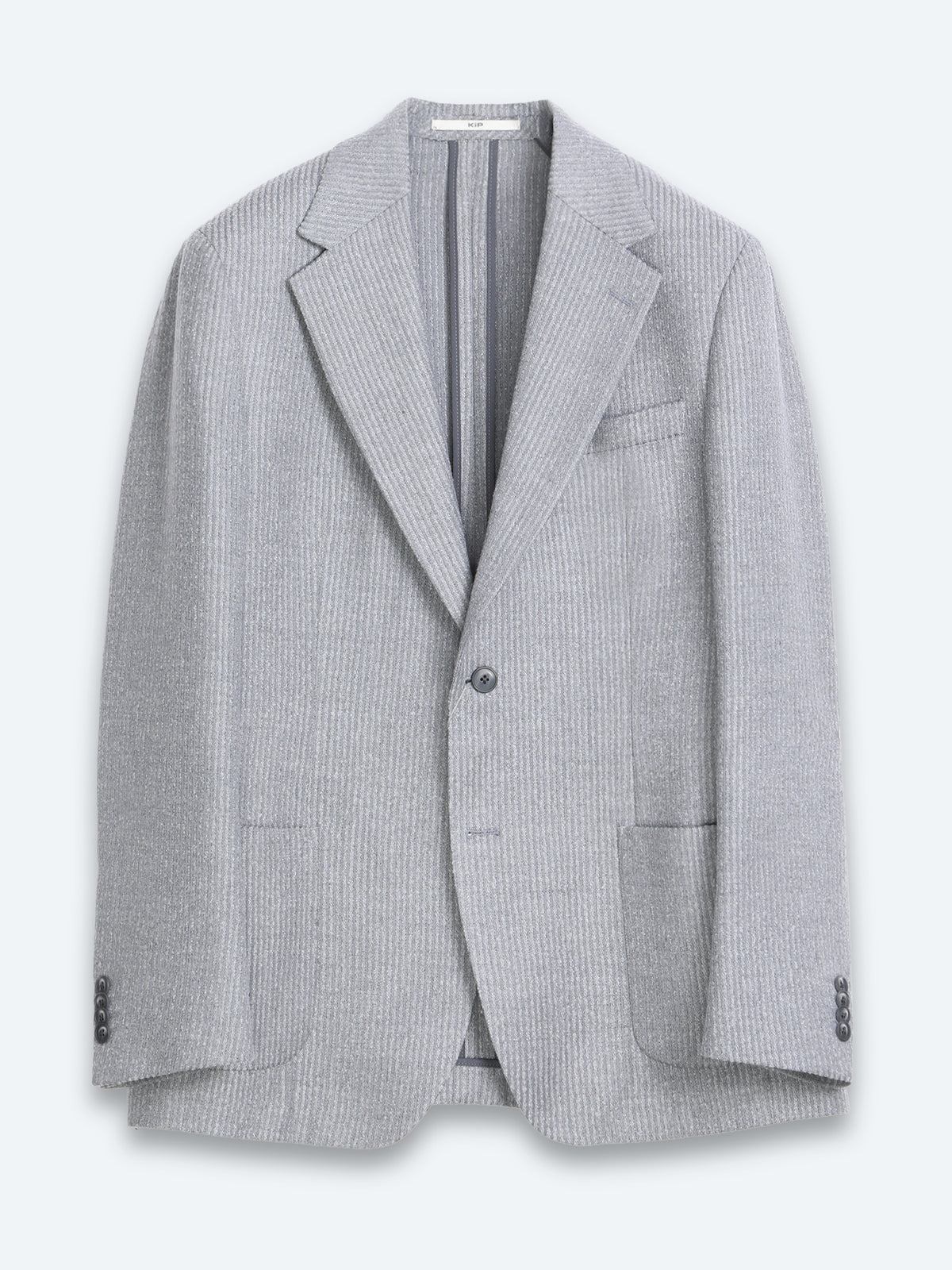 Haki Çizgili Modern Fit Yün Karışımlı Ceket