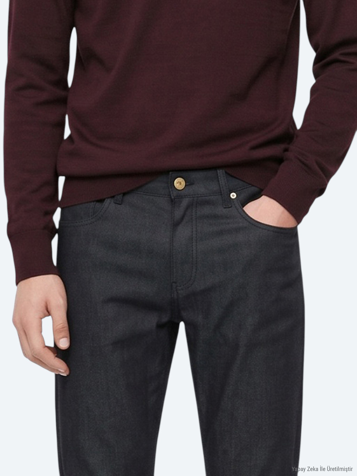 Lacivert Düz Dokuma Slim Fit Spor Pamuk Karışımlı Pantolon