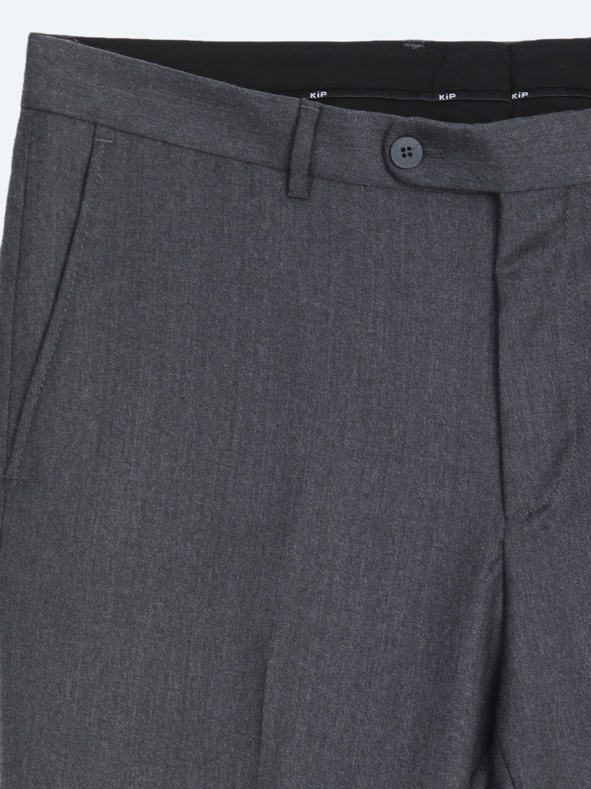 Antrasit Düz Dokuma Fitted Fit Klasik %100 Yün Pantolon