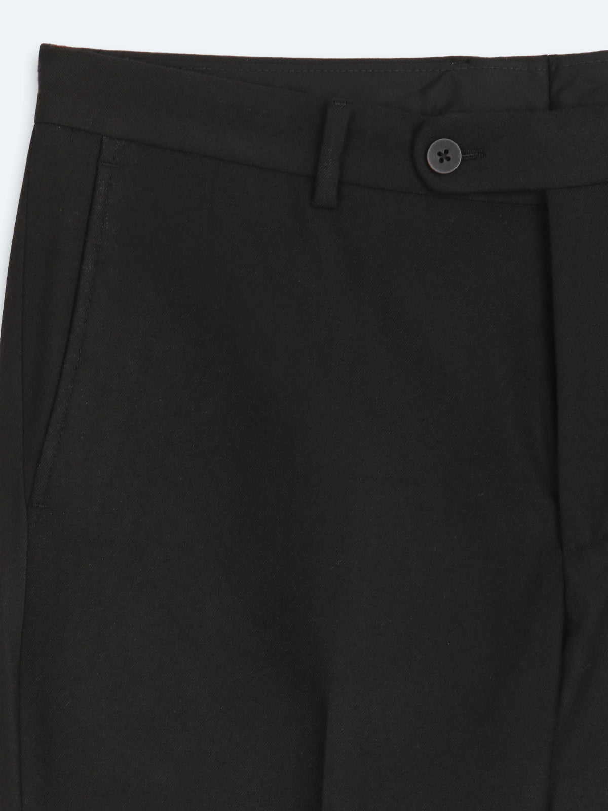 Siyah Düz Dokuma Fitted Fit Klasik Pantolon