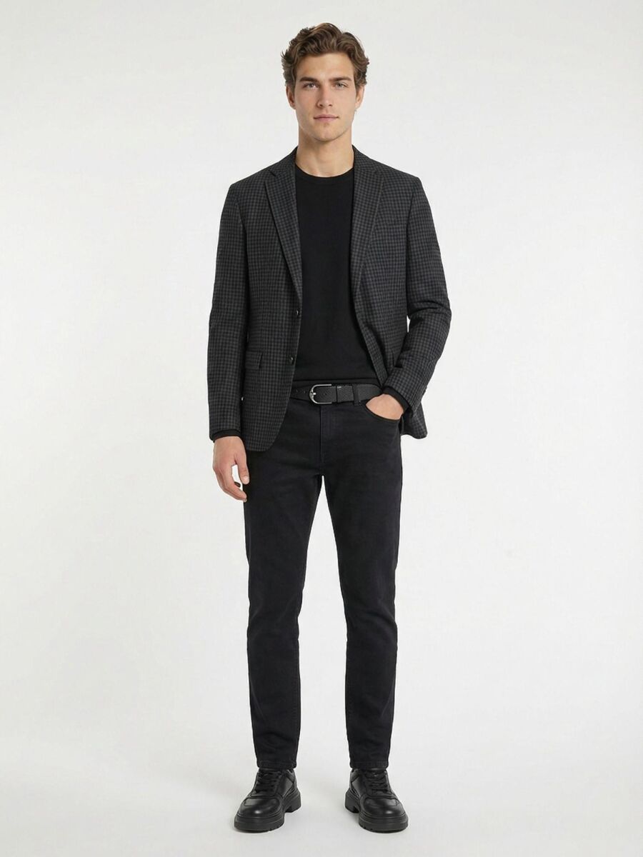 Antrasit Modern Fit Yün Karışımlı Ceket - 2