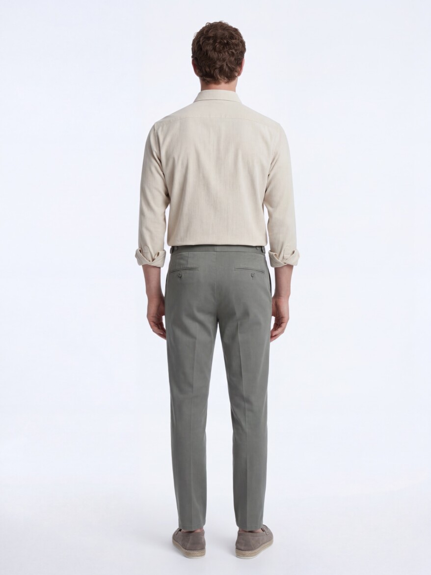 Bej Çizgili Regular Fit Dokuma Casual Gömlek - 5