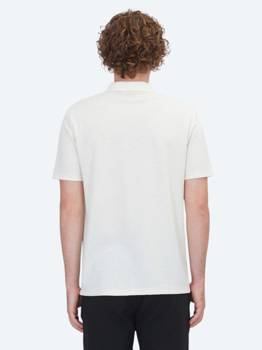 Bej Desenli Pamuk Karışımlı T-Shirt - 5