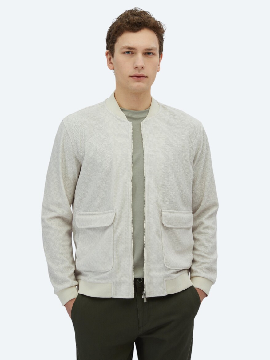 Bej Regular Fit Casual Örme Mont - KİP