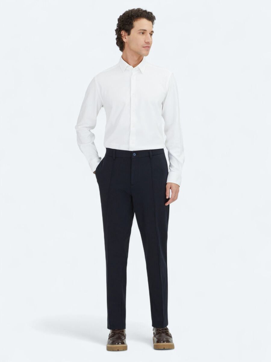 Beyaz Düz Regular Fit Casual %100 Pamuk Gömlek - 2