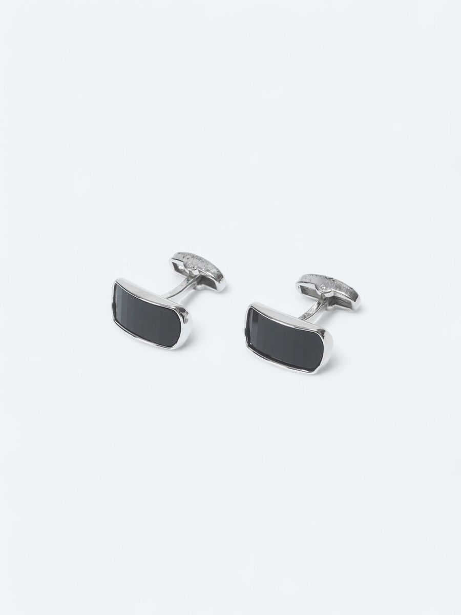 Black Brass Cuff Link - 1