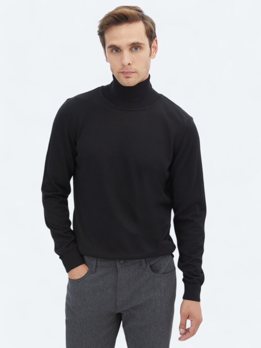 Black Knitwear Sweatshirt - 1