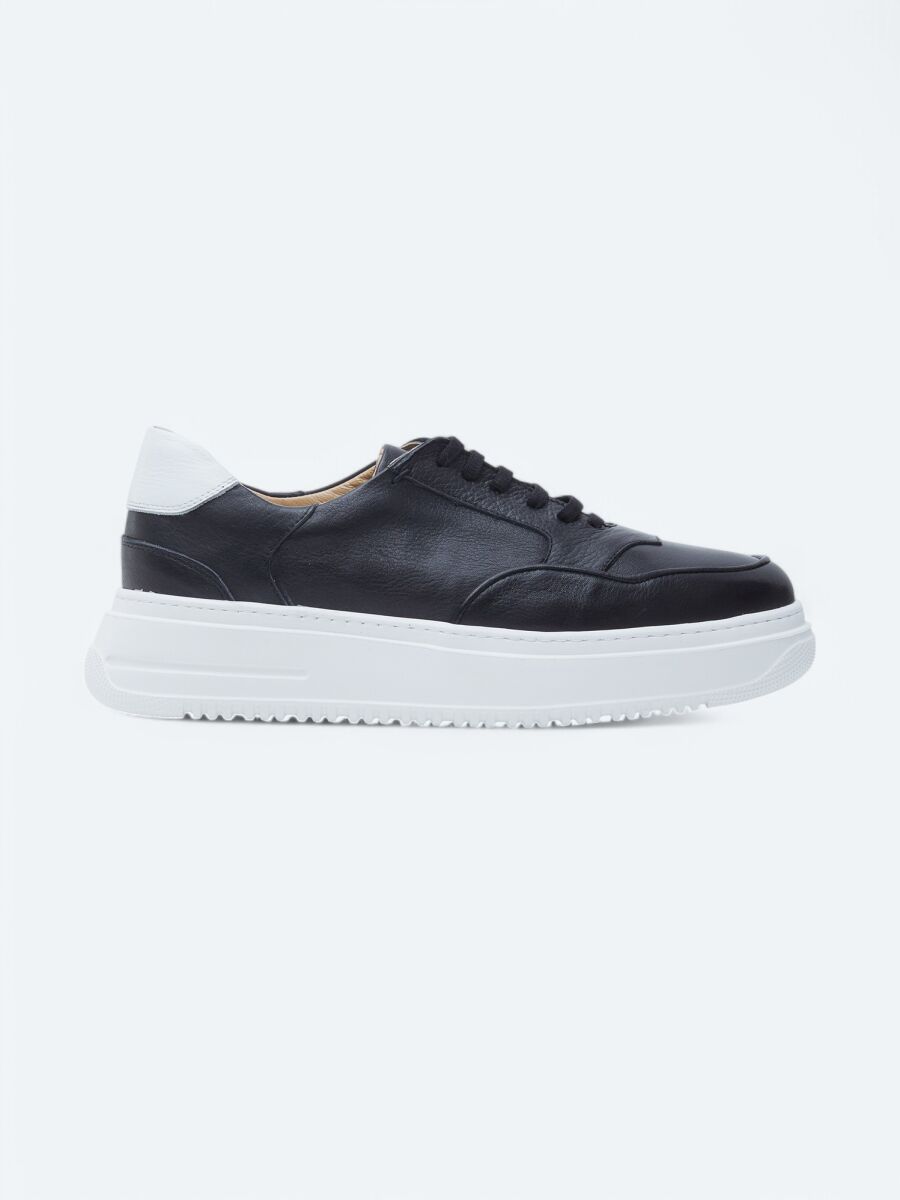 Black Leather Sneaker - 1