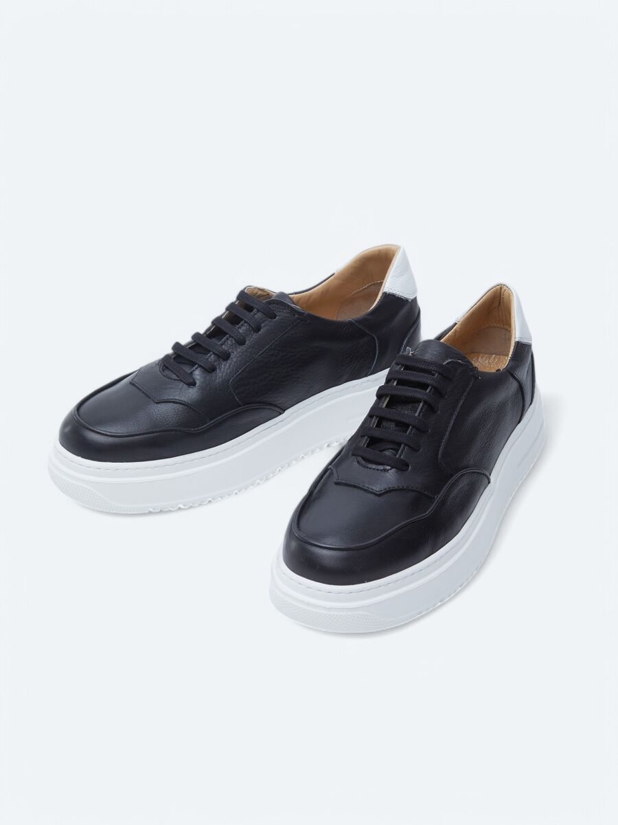 Black Leather Sneaker - 2