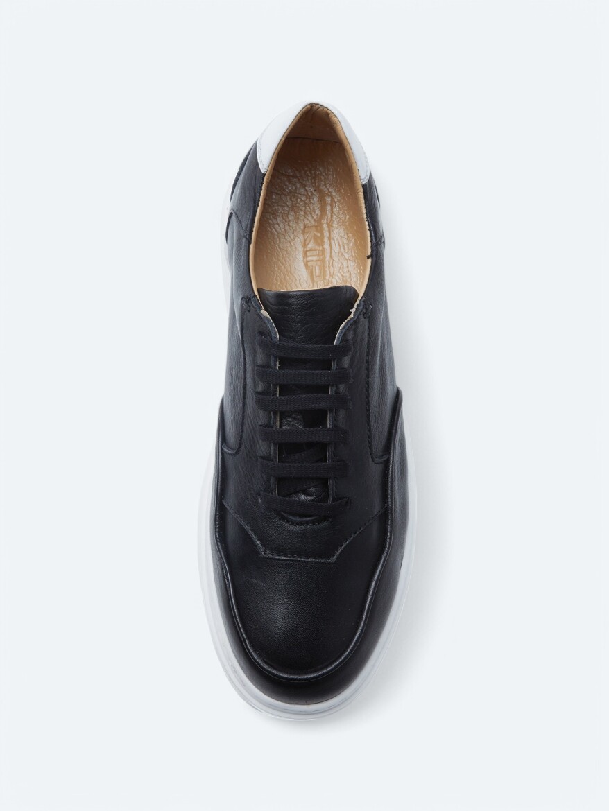 Black Leather Sneaker - 3