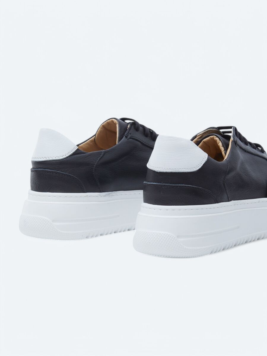 Black Leather Sneaker - 5