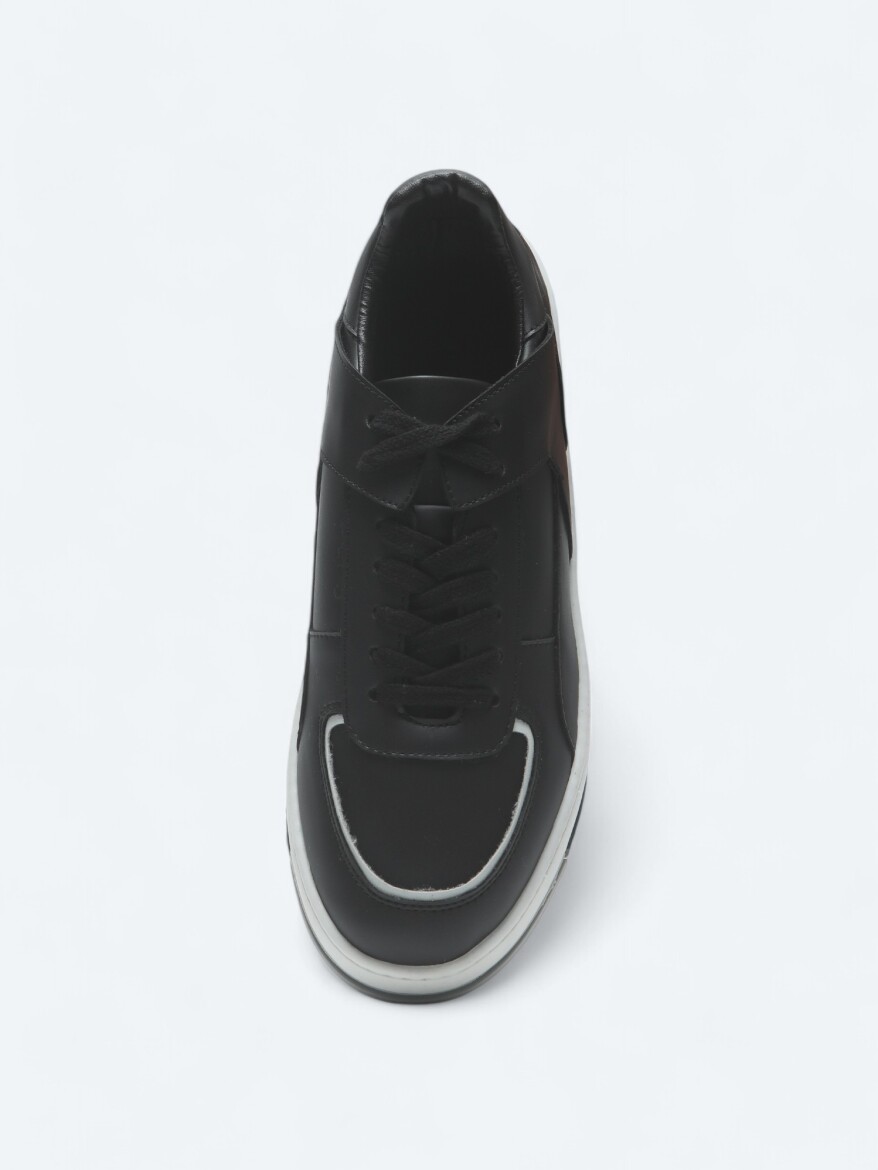 Black Leather Sneaker - 3