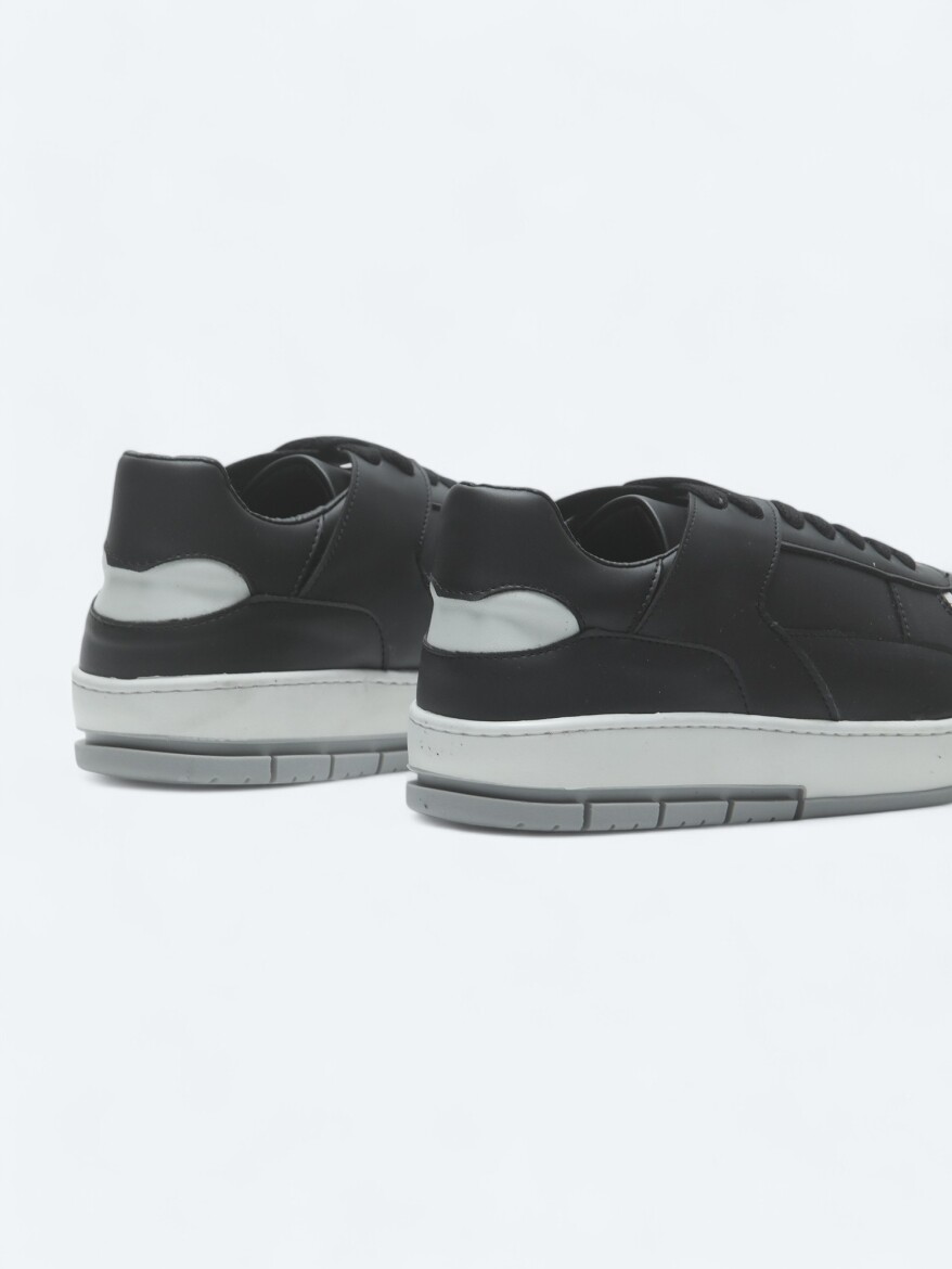 Black Leather Sneaker - 5