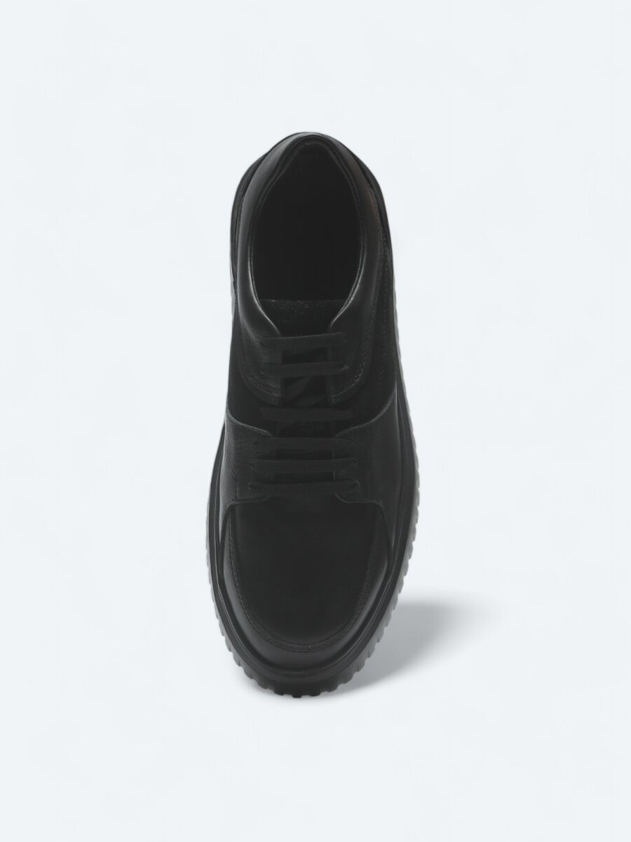 Black Leather Sneaker - 3