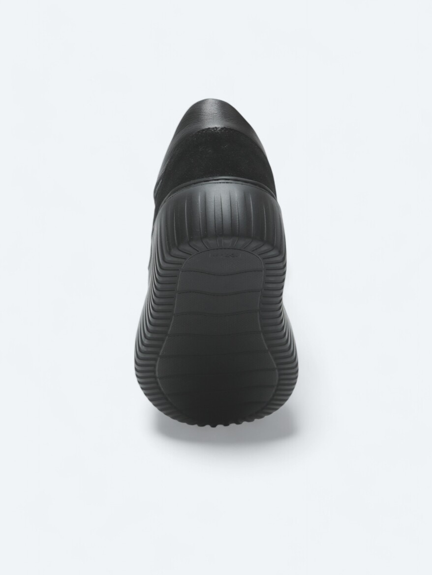 Black Leather Sneaker - 4