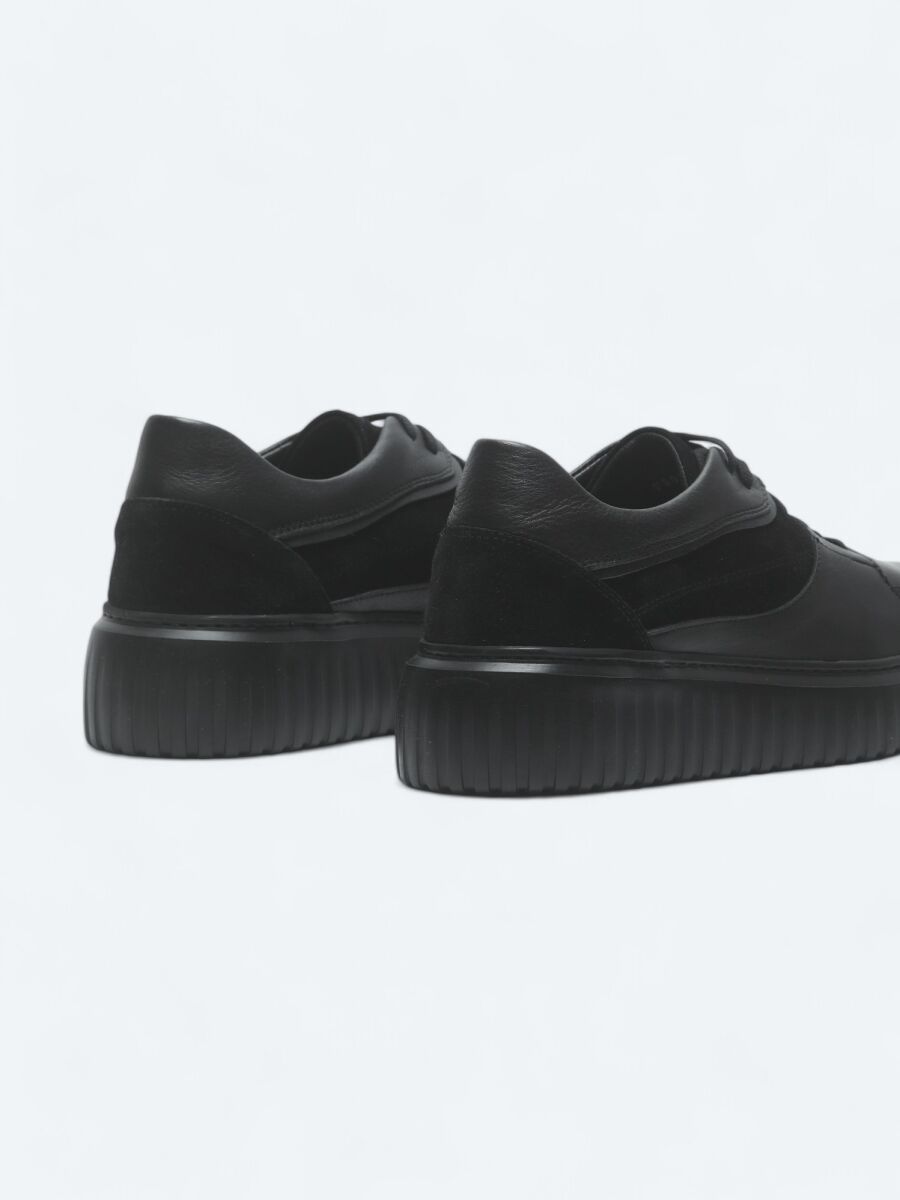 Black Leather Sneaker - 5
