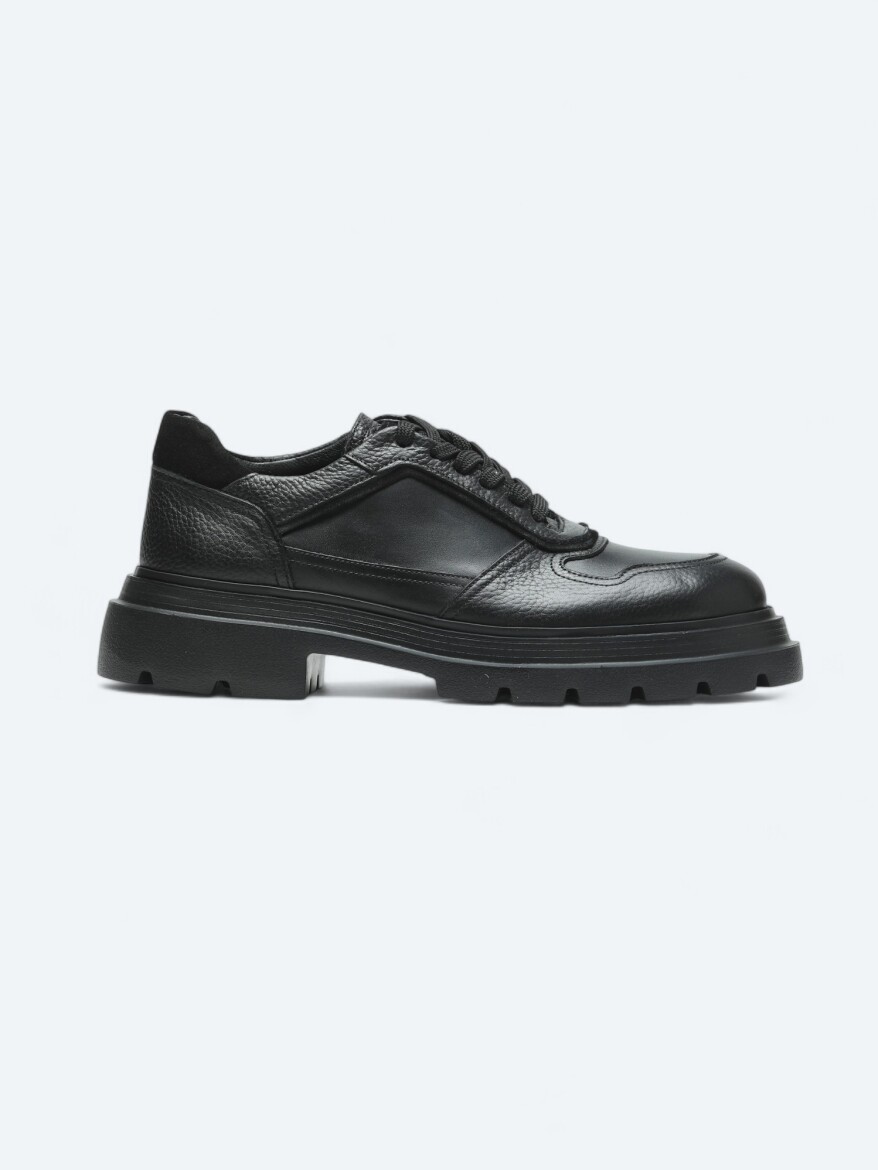 Black Leather Sneaker - KİP