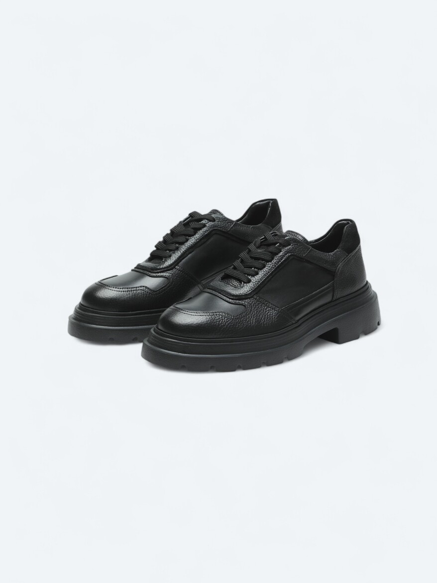 Black Leather Sneaker - KİP