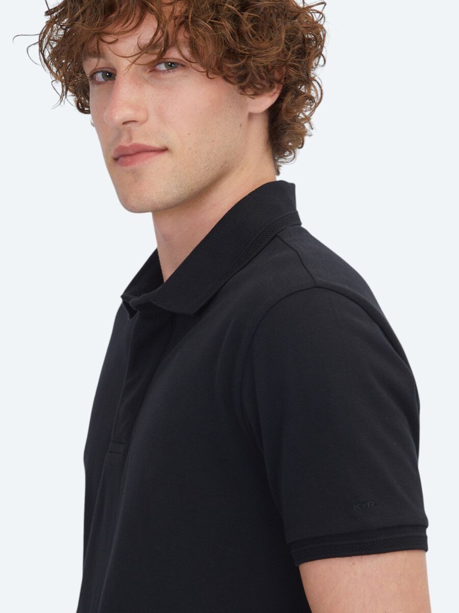 Black Plain 100% Cotton T-Shirt - 5