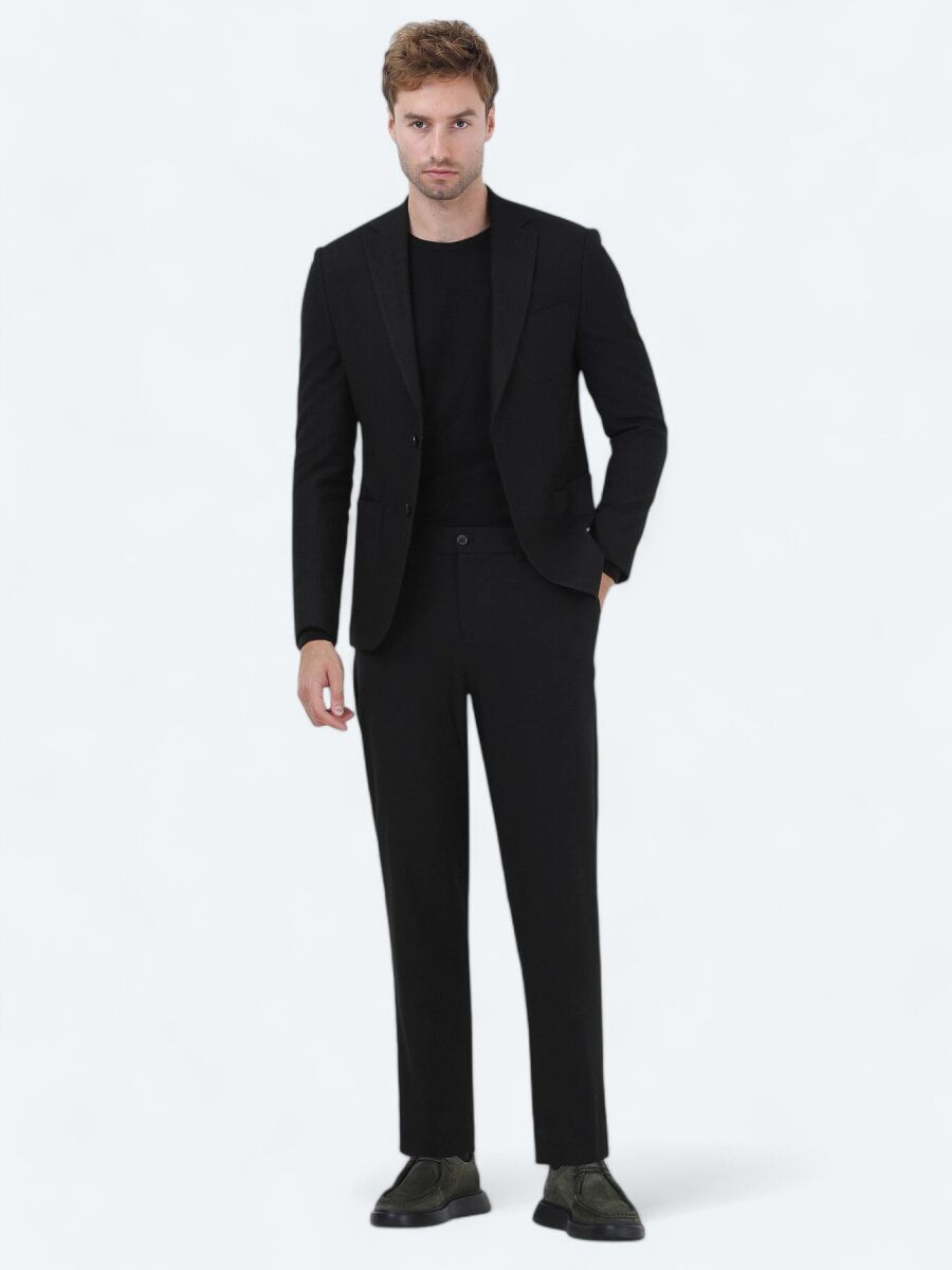 Black Regular Fit Jacket - 1
