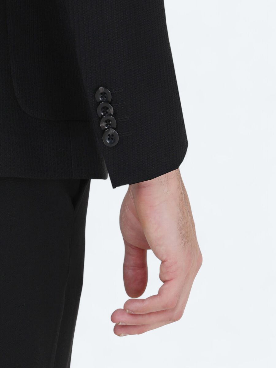 Black Regular Fit Jacket - 5