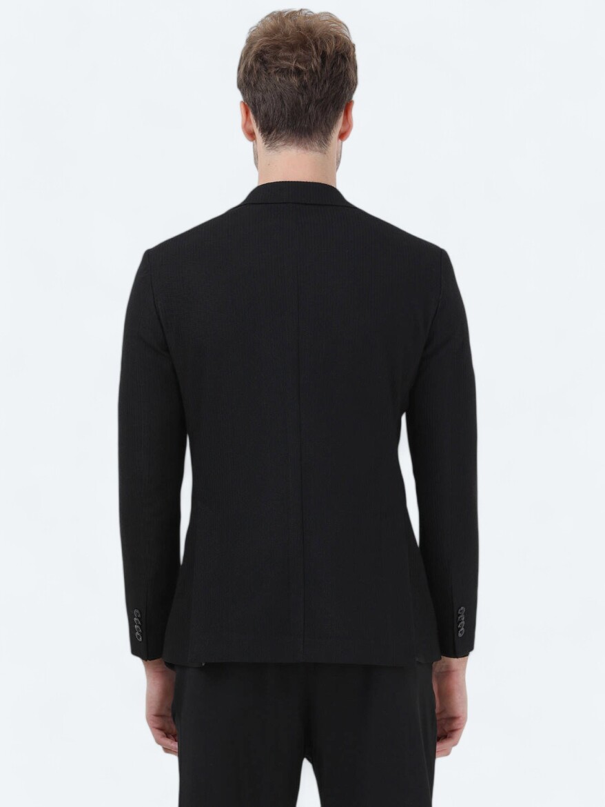 Black Regular Fit Jacket - 6