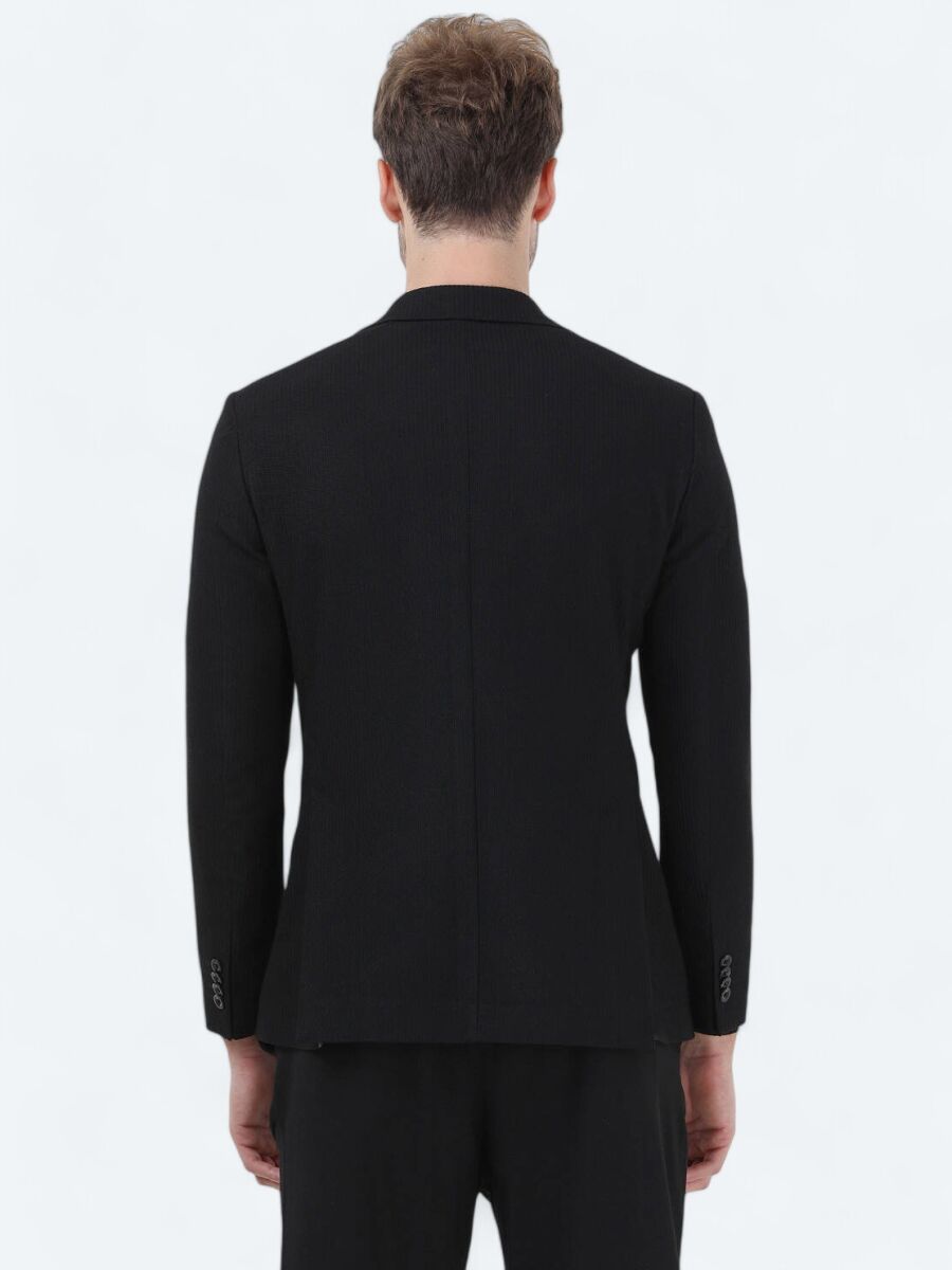 Black Regular Fit Jacket - 6