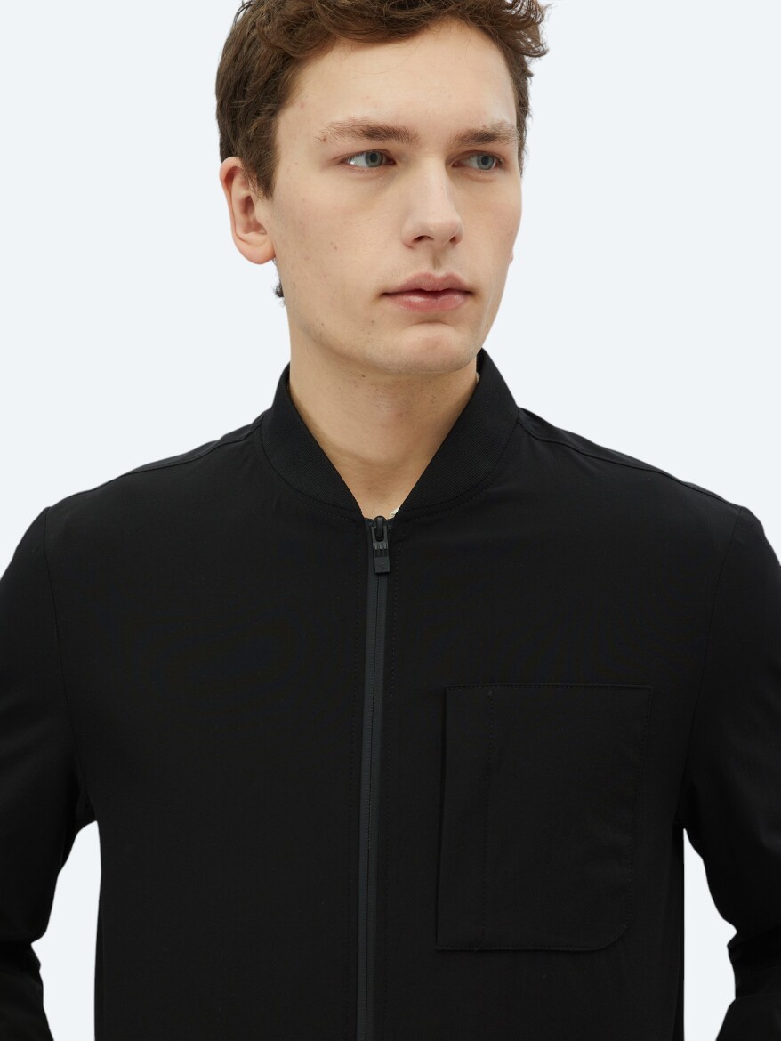 Black Regular Fit Lightweight Jacket - 4