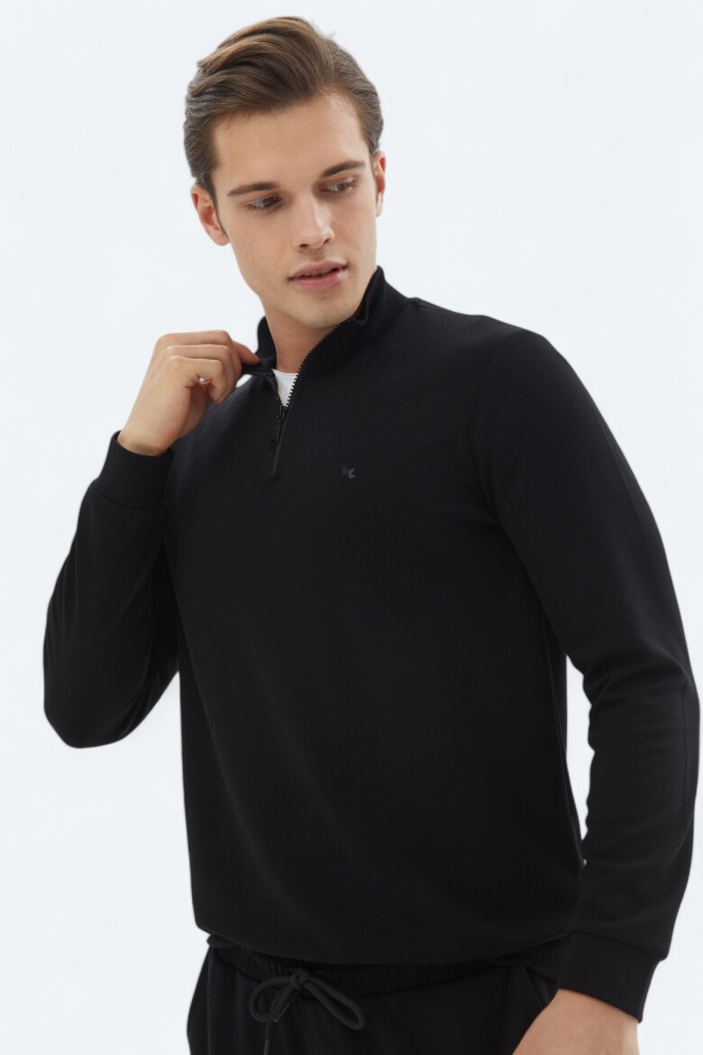 Black Turtleneck Sweatshirt - 4
