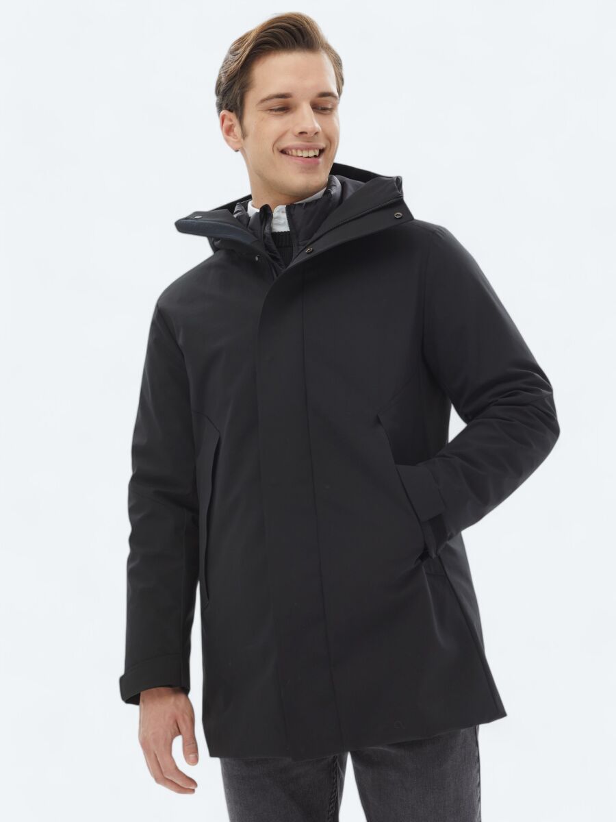 Black Weaving Coat - 1