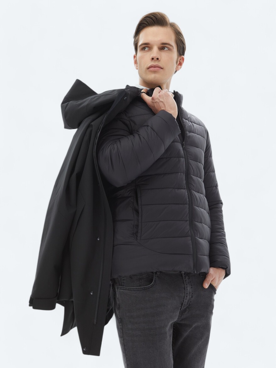Black Weaving Coat - 3