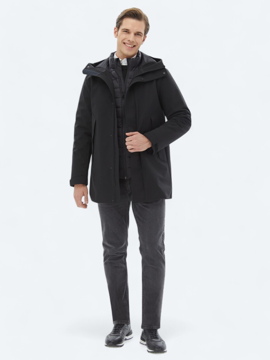 Black Weaving Coat - 4