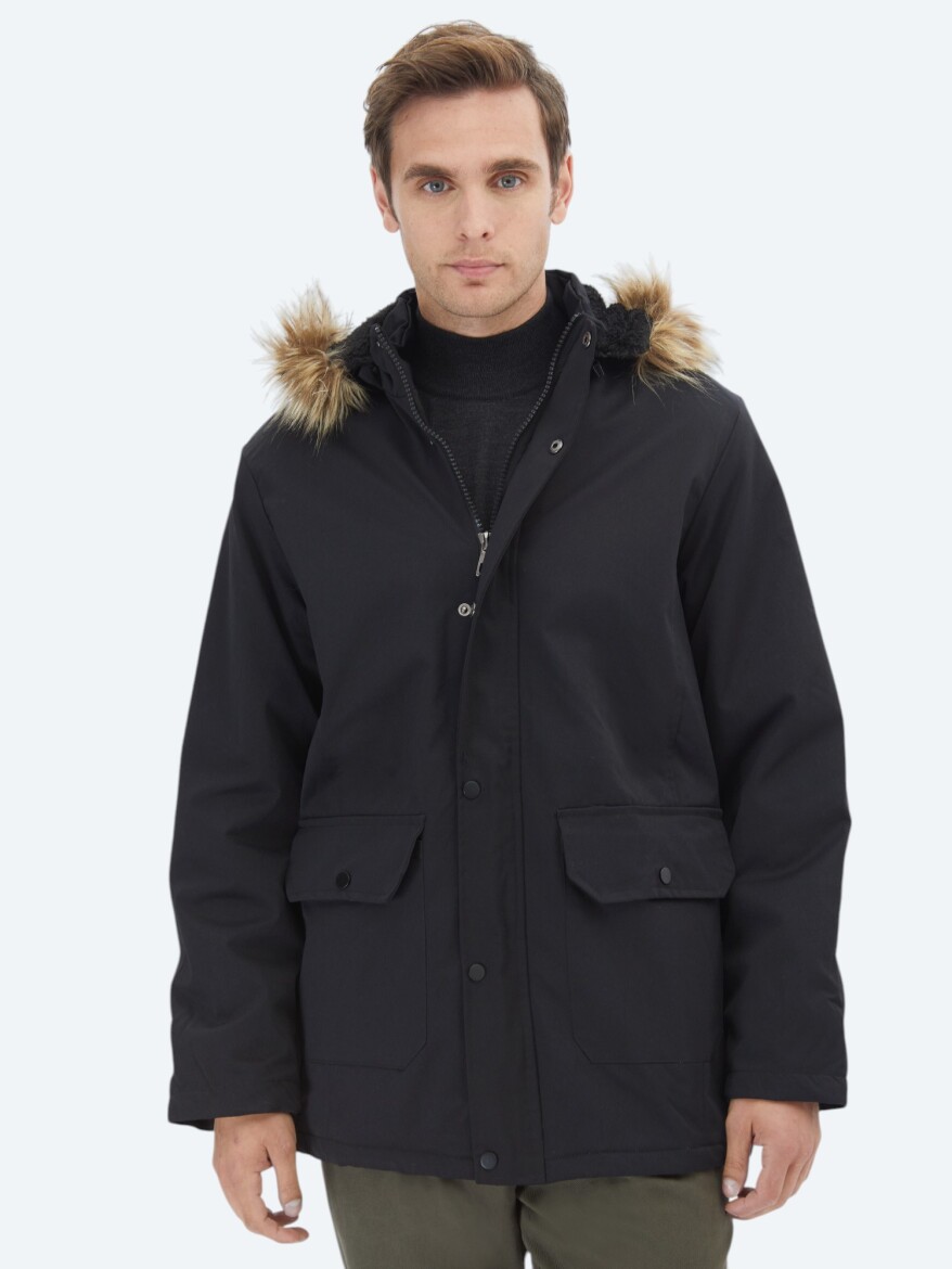 Black Weaving Coat - 1